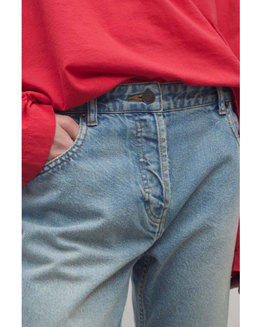 The Row Blue Mid-Rise Straight-Leg Jeans