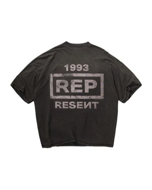 Represent Black Logo-Print Cotton T-Shirt for men