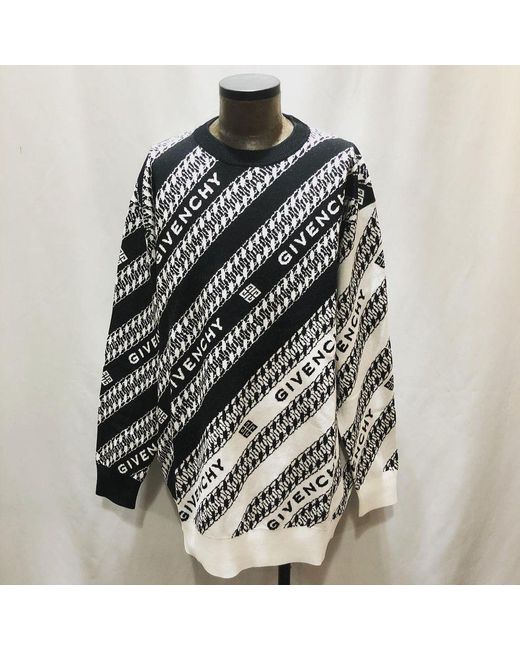 Givenchy White Chain Logo-Print Knitted Jumper for men