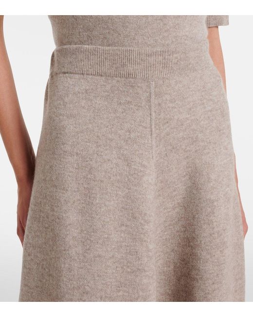 Jardin Des Orangers Brown Wool And Cashmere Midi Skirt