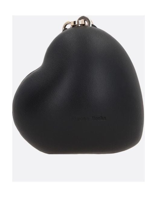 Simone Rocha White Micro Heart Leather Clutch