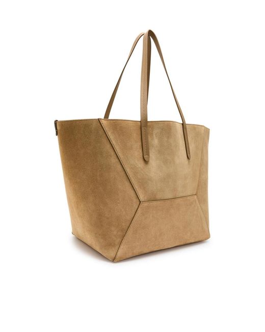 Brunello Cucinelli Natural Suede Tote Bag