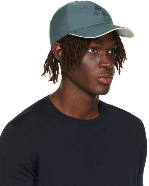 Loro Piana Blue Logo Logo Embroidered Baseball Cap for men