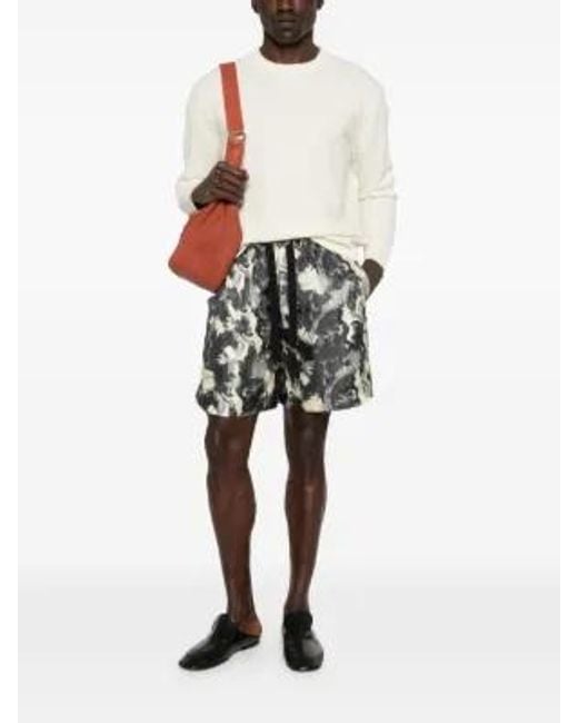 Nanushka Gray Abstract-Print Drawstring Shorts for men