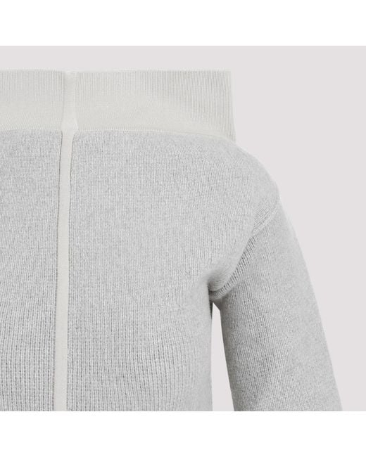 Rick Owens Gray High-Neck Knitted Pullover