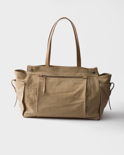 Prada Natural Buckled Pocket Tote Bag for men