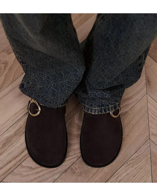 Dior Brown Médaillon Buckle Mule