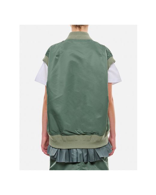 Sacai Green Sleeveless Vest