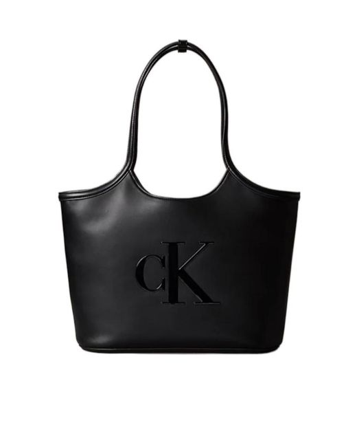 Calvin Klein Black Logo-Detail Shoulder Bag