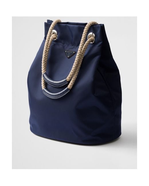 Prada Blue Mariner Medium Re-Nylon Tote Bag for men