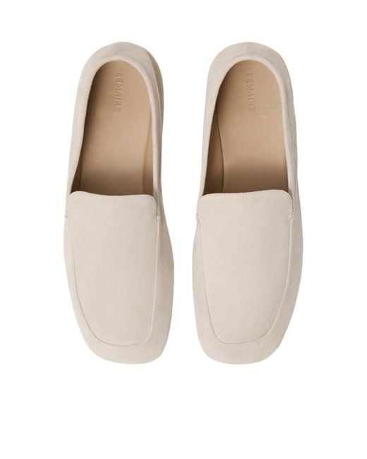 Lemaire White Slip On Flat Loafers for men
