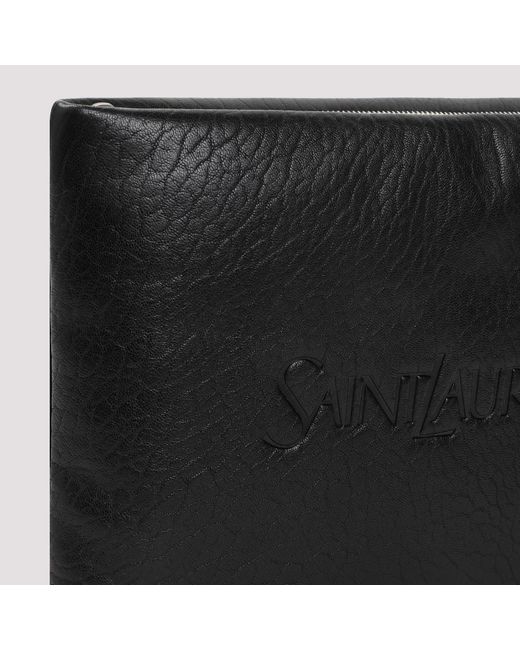Saint Laurent Black Logo Debossed Wallet for men
