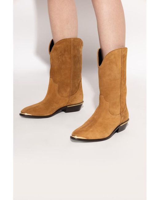 Isabel Marant Brown Elbana Cowboy Ankle Boots