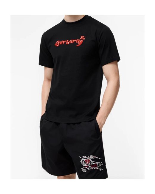Burberry Black Heart Logo Cotton T-Shirt for men