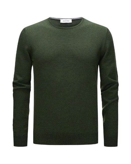 Gran Sasso Green Wool Crew-Neck Sweater for men