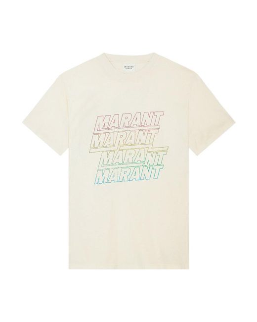 Isabel Marant White Isabel Marant Étoile Logo-Printed Crewneck T-Shirt