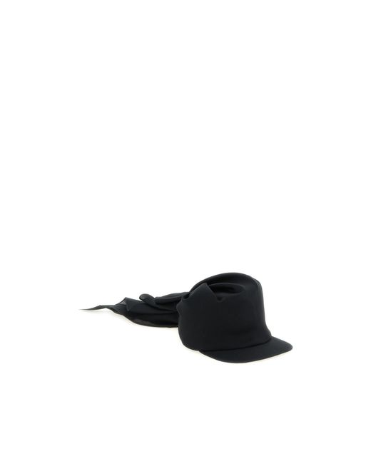 Balenciaga Black Draped Detail Baseball Cap