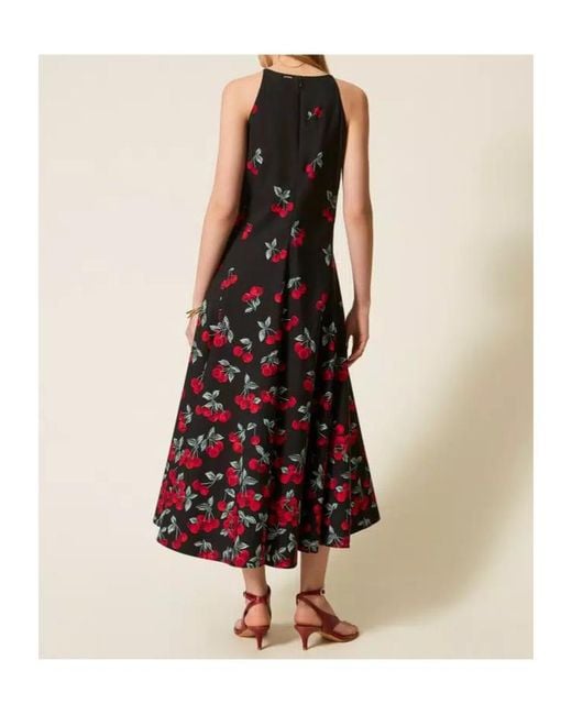 Twinset Cherry Print Flared Dress