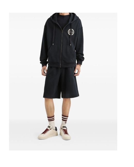 Dolce & Gabbana Black Logo Patch Bermuda Shorts for men