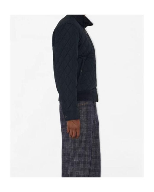 Burberry Blue Quilted Zip-Up Jacket for men