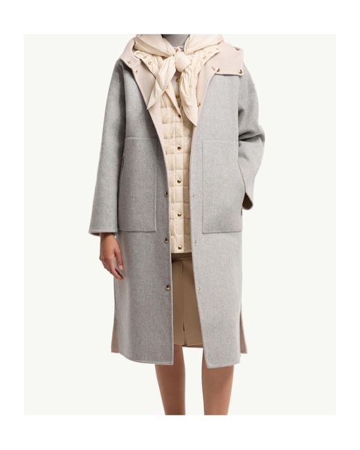 Moncler Gray Anthrene 3-In-1 Wool Cashmere Blend Hooded Down Jacket
