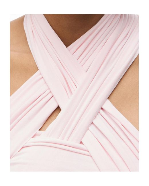 Alexander Wang Pink Halterneck Asymmetric Mini Dress