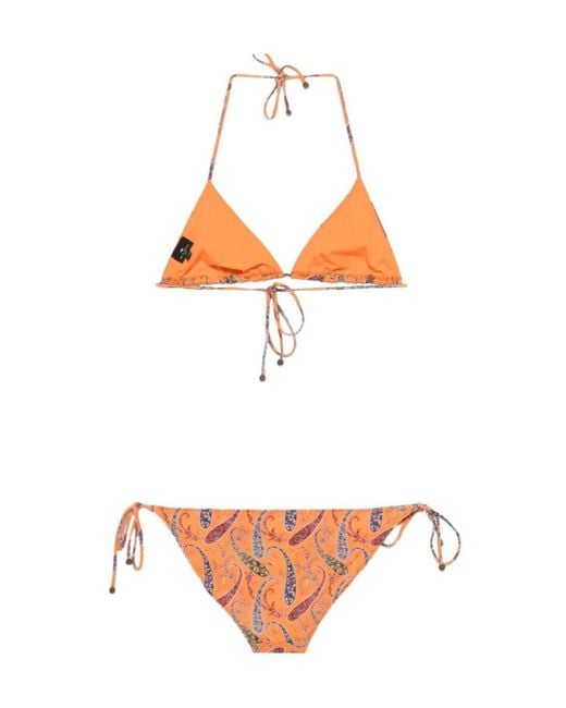 Etro White Paisley Printed Bikini