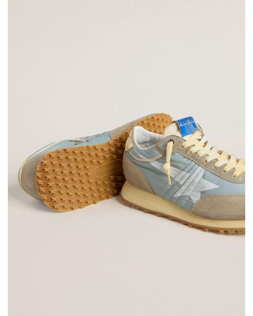 Golden Goose Deluxe Brand Blue Marathon Lace-Up Sneakers