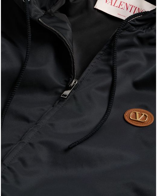 Valentino Black Zip-Up Drawstring Jacket for men