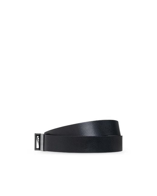 Emporio Armani White Logo-Buckle Detailed Belt for men