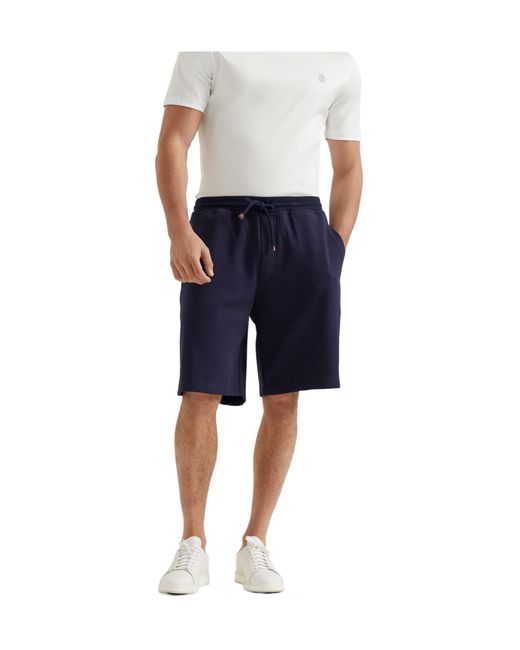 Brunello Cucinelli Blue Drawstring Shorts for men