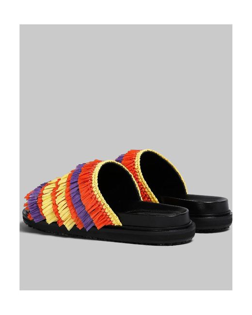 Marni Multicoloured Fringe Slide Sandal