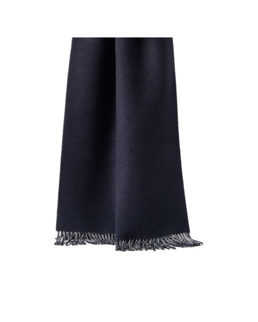 Brunello Cucinelli Blue Wool And Cashmere Knit Scarf for men