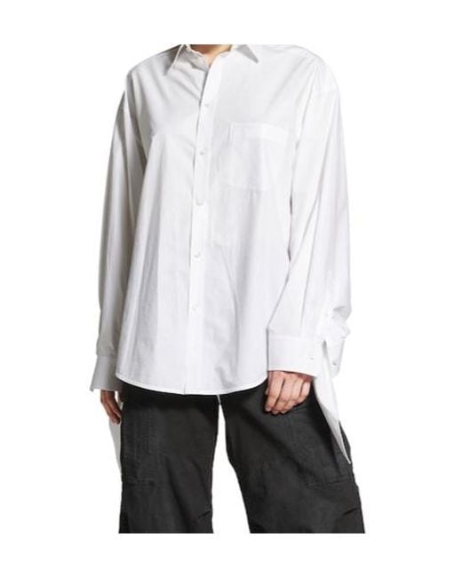 Balenciaga White Knotted Cuff Blouse