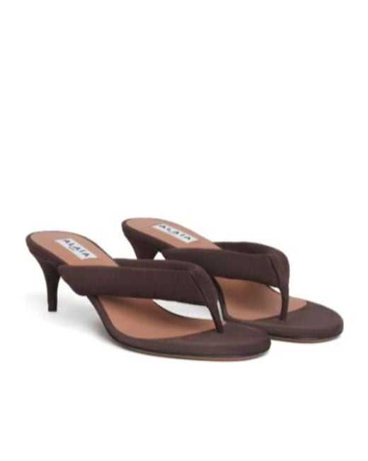 Alaïa Brown Alaïa Thong Heel Mules