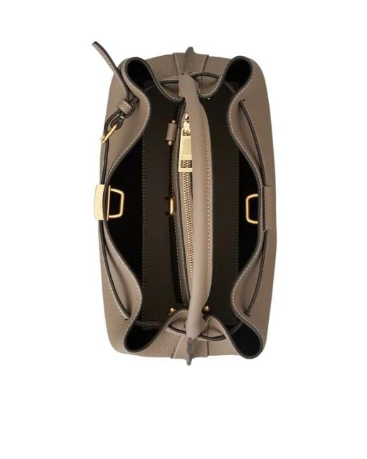 Tod's Natural T-Plaque Belt Detail Tote Bag