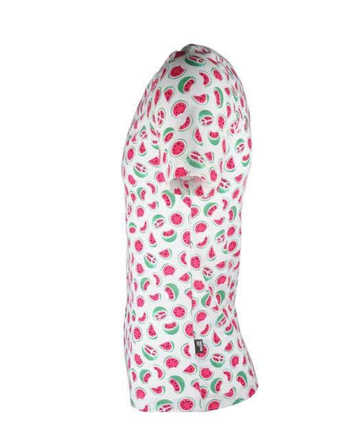 Moschino Pink Watermelon Printed T-Shirt With Round Neck for men