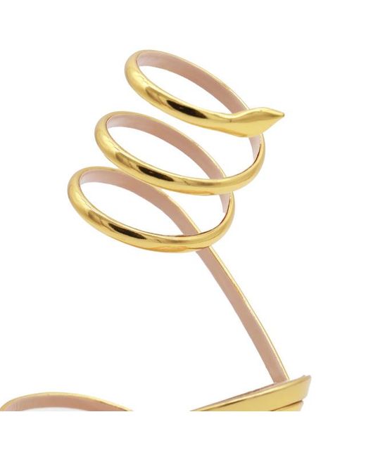 Rene Caovilla Metallic René Caovilla Cleo Spiral Strap Sandals