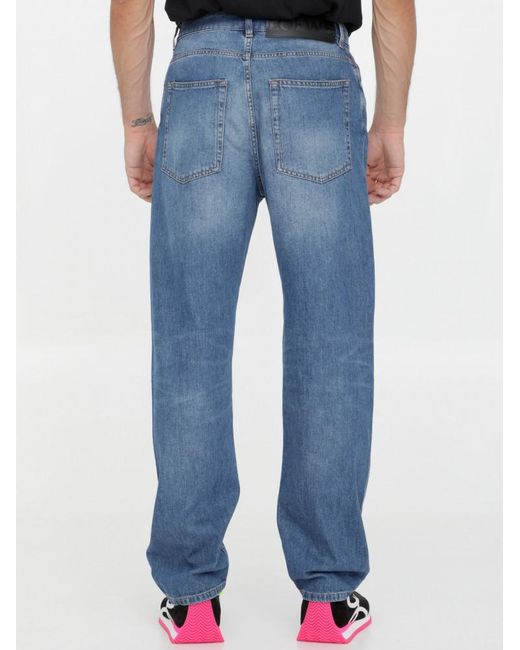 Loewe Blue Straight Leg Jeans for men