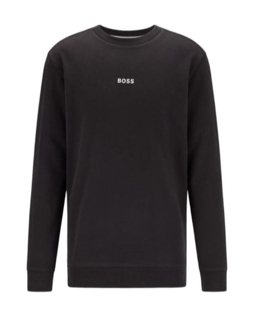 Boss Black Round-Neck Long-Sleeved Sports Sweater for men
