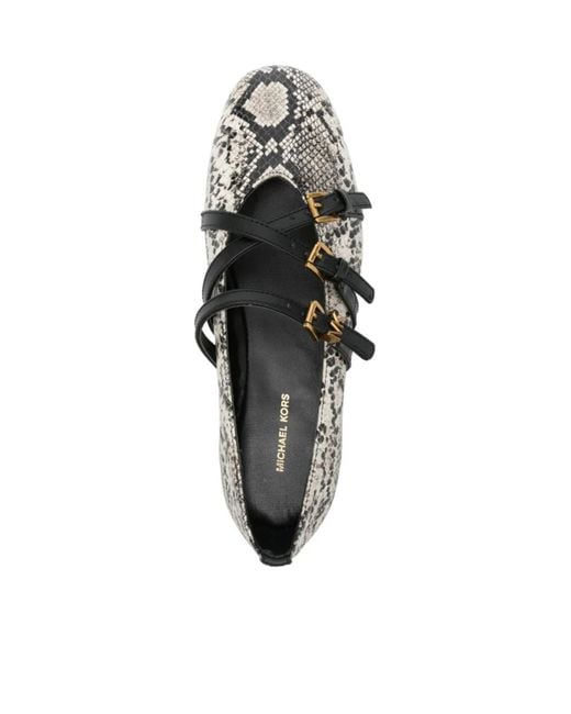 MICHAEL Michael Kors Black Indy Embossed Ballet Flats
