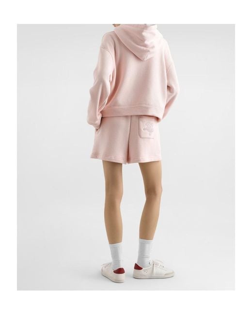 Dolce & Gabbana Pink Logo Embroidered Hoodie