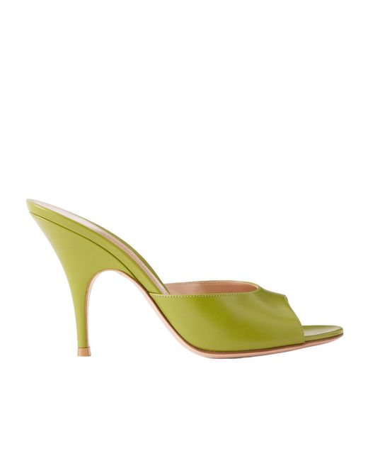 Gianvito Rossi Yellow Sofia 95 Leather Mules