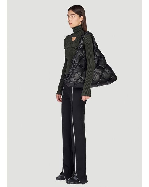 Bottega Veneta Black Bonded Stretch Cavalry Slim Trousers