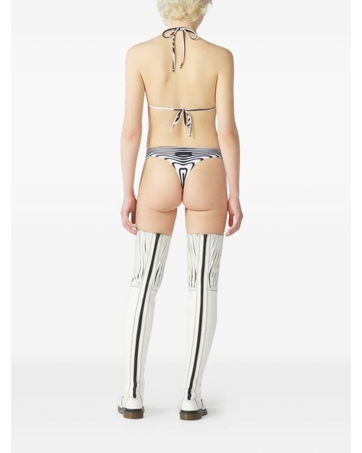 Jean Paul Gaultier Blue Striped Morphing Bikini Top
