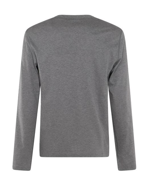 Dolce & Gabbana Gray Logo Plaque Crewneck T-Shirt for men