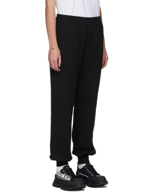 McQueen Black Logo Printed Jersey Joggers