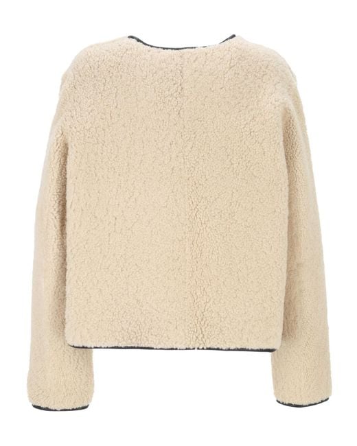 Blazé Milano Natural Button-Fastening Shearling Jacket