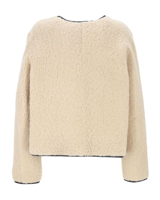 Blazé Milano Natural Button-Fastening Shearling Jacket