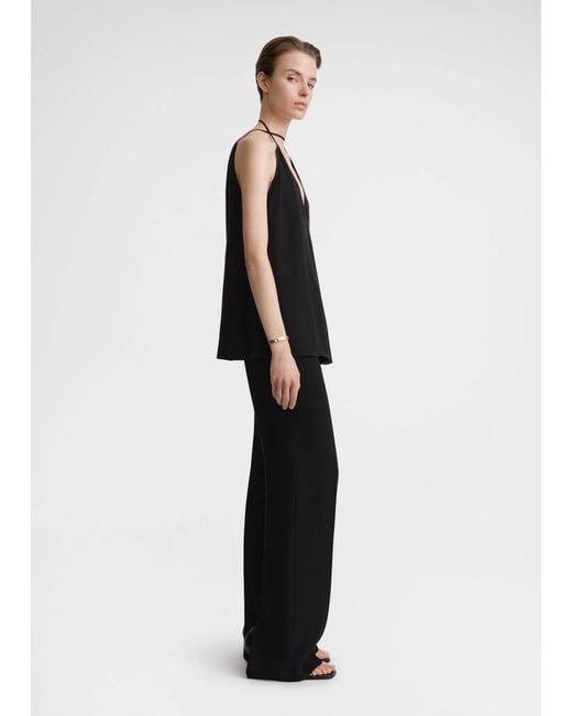 Totême Black Totême Double Halterneck Silk Top